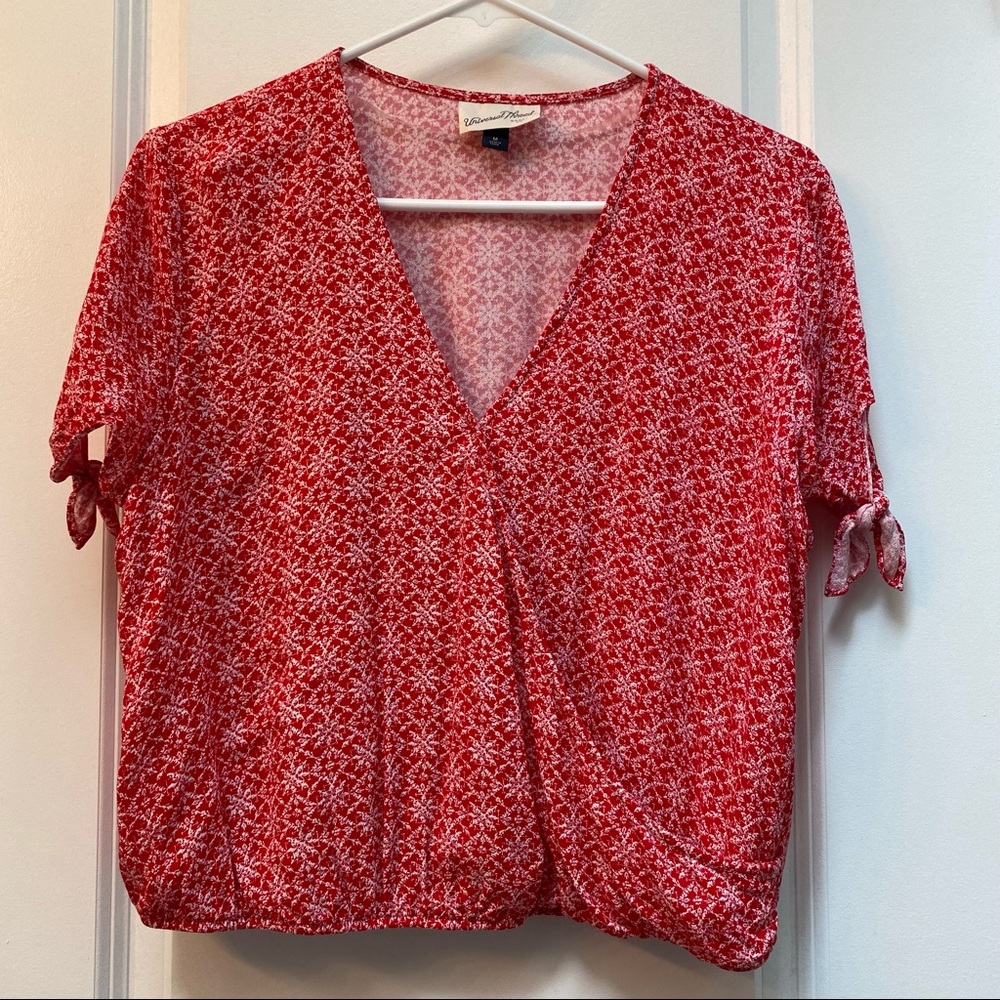 Red White Crop Top